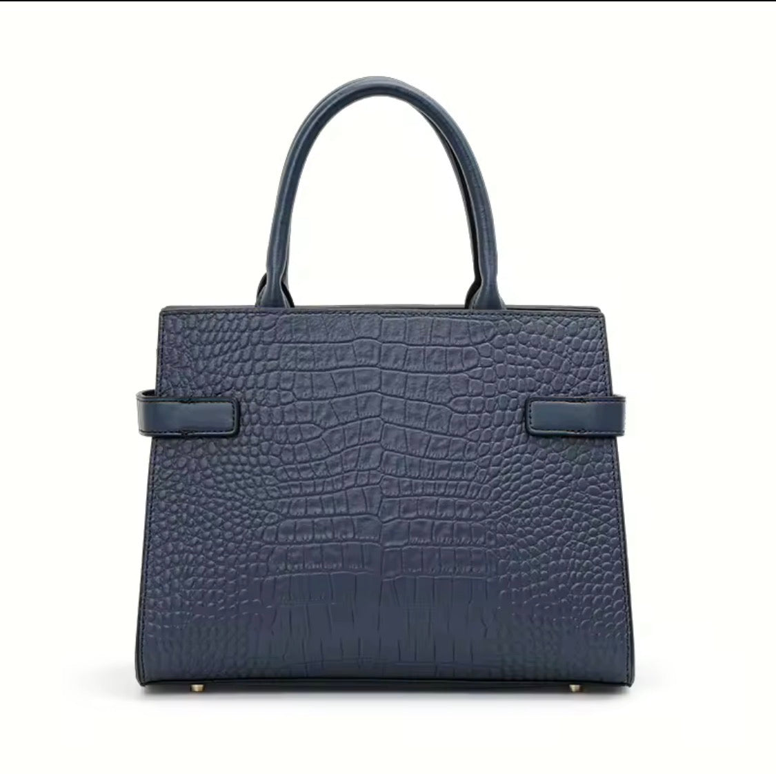 Elegant Cowhide Leather Women's Handbag – Crocodile Texture Top-Handle Purse & Structured Satchel