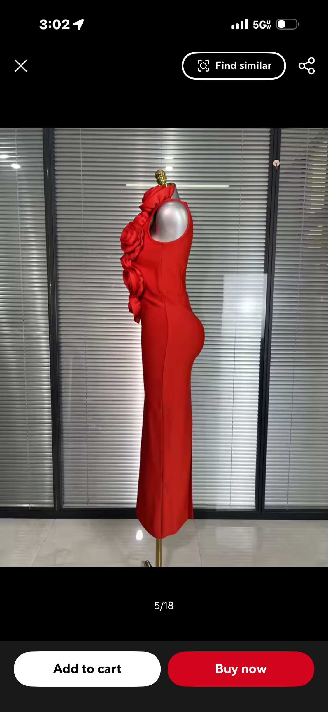3D Rose V-Neck Bandage Dress & Earrings | Gala Outfit