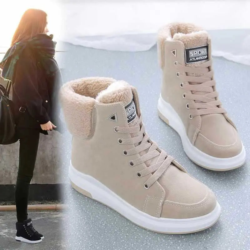 Martin Boots For Women Fleece-lined Warm All-matching Dropshipman