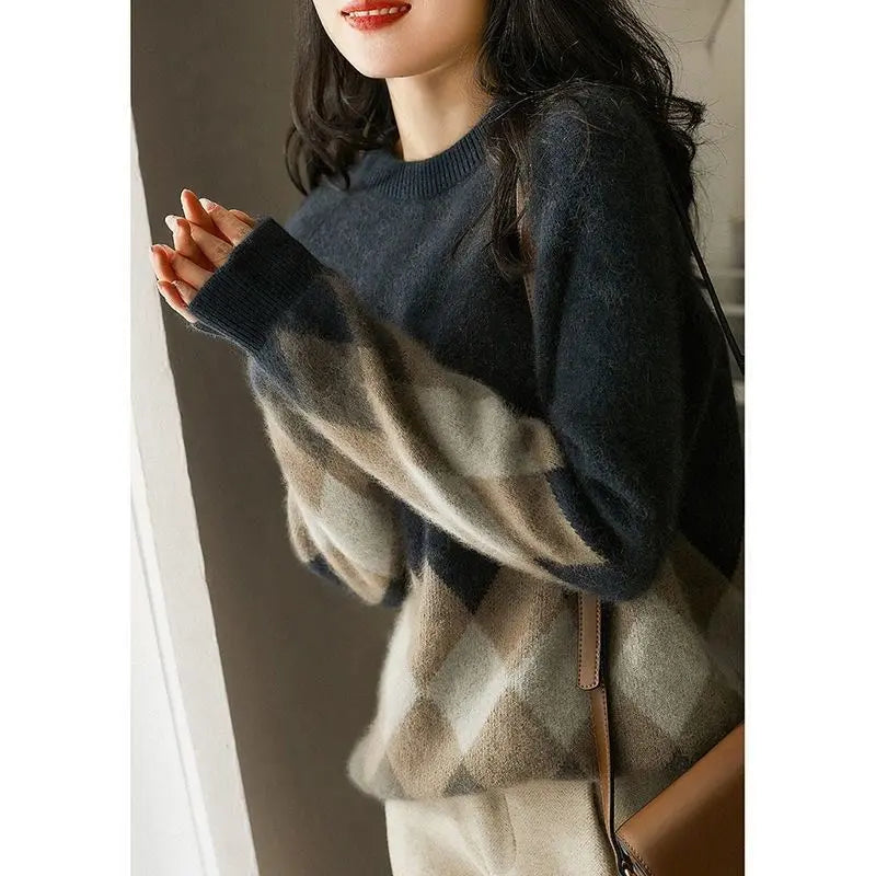 Christmas Red Round-neck Knitwear Loose Sweater For Women Cjdropshipping