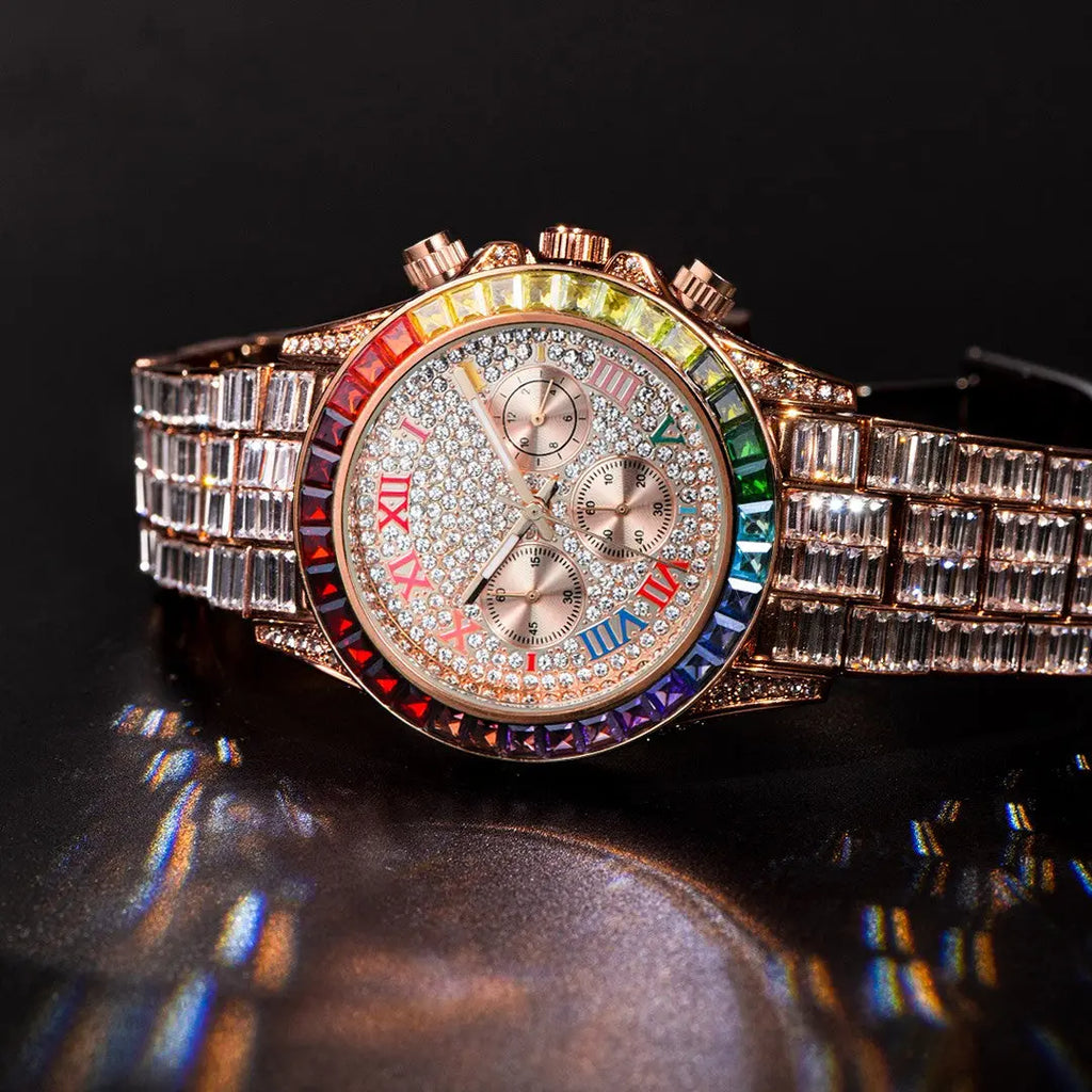 Three Eyes Rainbow Diamond Quartz Watch JNi3 shop