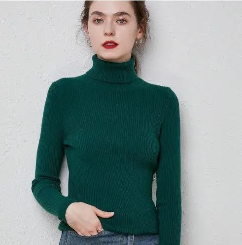 Turtleneck Sweater Women Slim Padded Inner Style Cjdropshipping