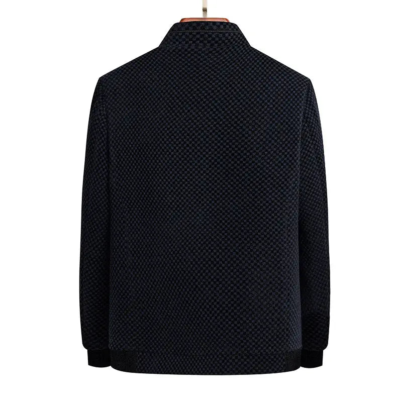 Middle-aged And Elderly Men's Fleece-lined Thickened Chenille Coat Dropshipman