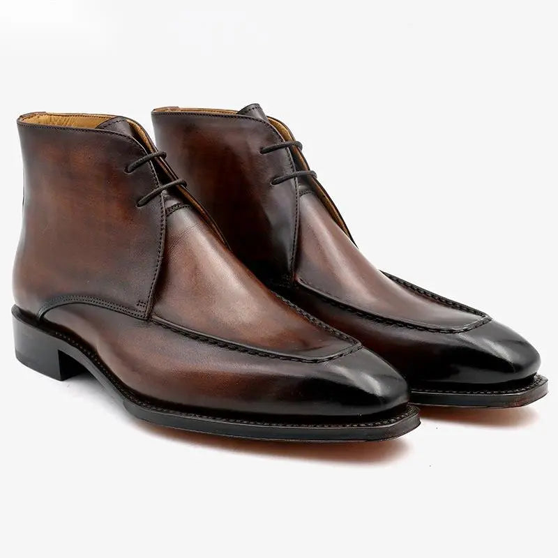 Handmade Men's Leather Boots With Cowhide Soles Dropshipman