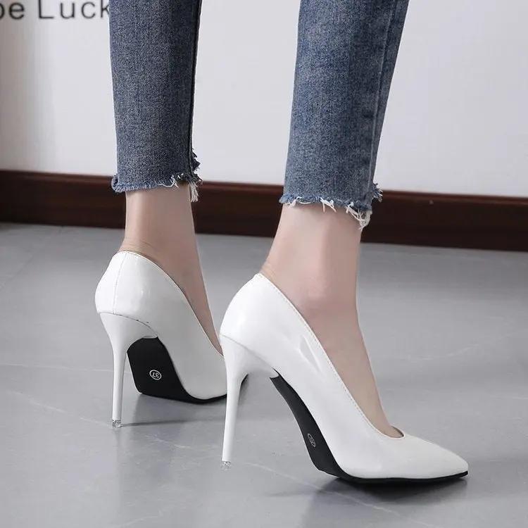 Pointed Stiletto Low-cut Heel Shoes Plus Size Women Cjdropshipping