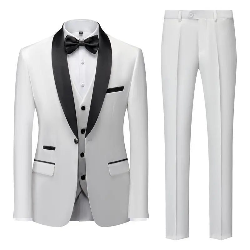Men's Suit Set Green Fruit Collar Stage Suit Dress Host Performance Bridegroom Best Man Three-piece Suit Cjdropshipping