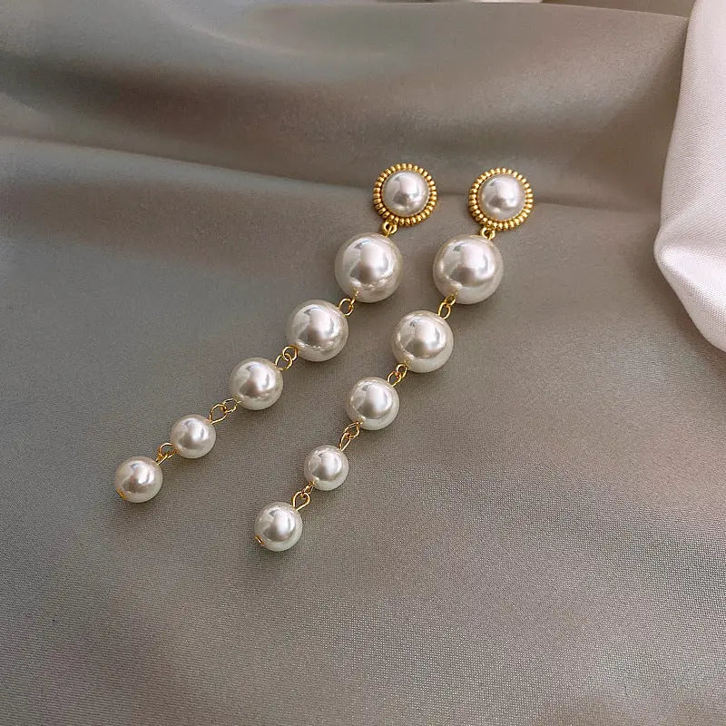 Sterling Silver Needle Grown Up Small Pearl Female Earrings JNi3 shop