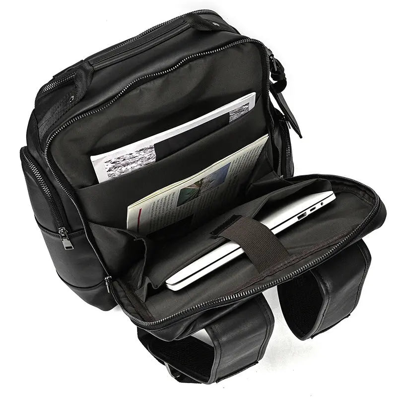 Crazy Horse Leather Multifunctional Backpack Genuine Leather Large Capacity JNi3 shop