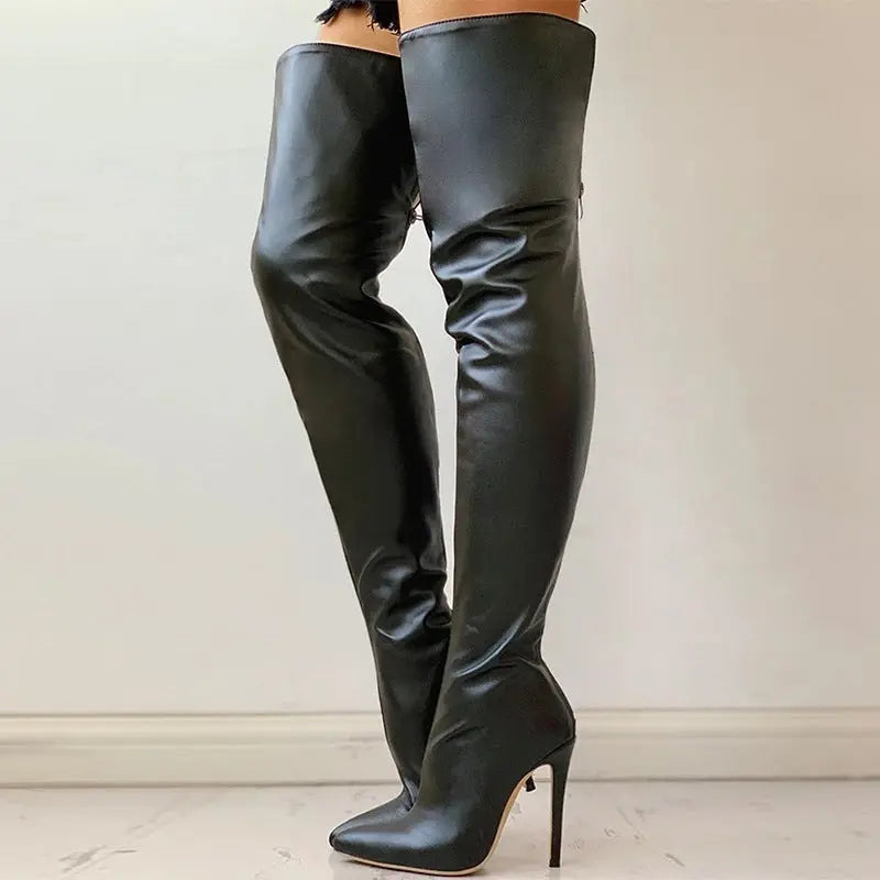 Personality Below The Knee Plus Size Women's Boots Dropshipman