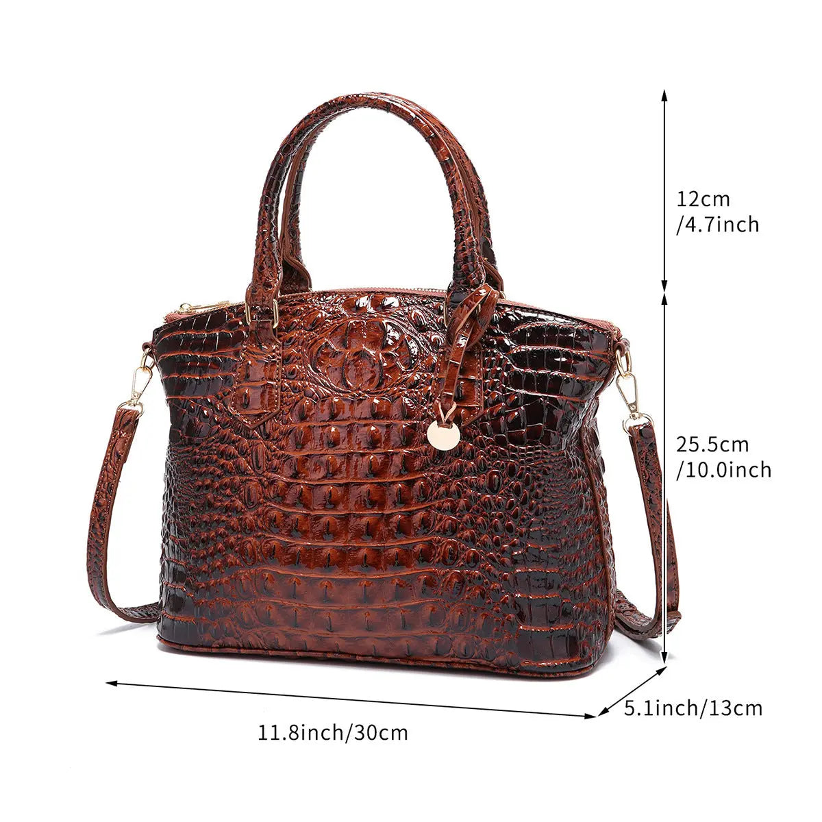 Women's Retro Crocodile Pattern Portable Messenger Bag Cjdropshipping