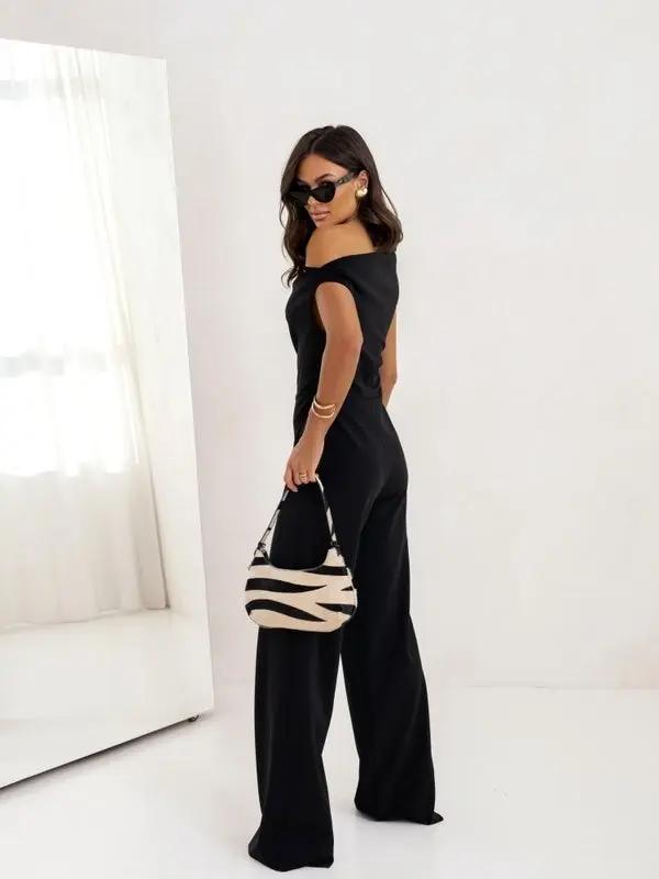 Sexy Jumpsuits For Women Falling Straps Business Rompers Elegant Straight Long Pants Rompers Fastened With A Zipper On The Side. Cjdropshipping