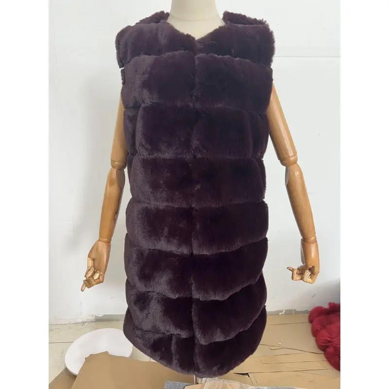 Fur Long Vest Cotton-padded Coat null