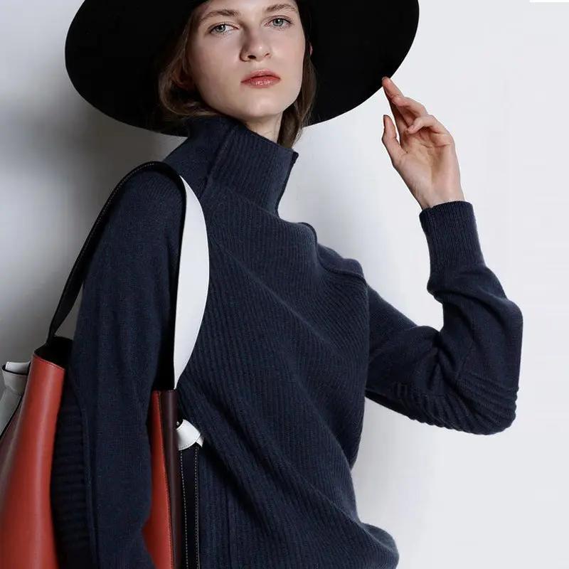 Women's high neck cashmere sweater Cjdropshipping