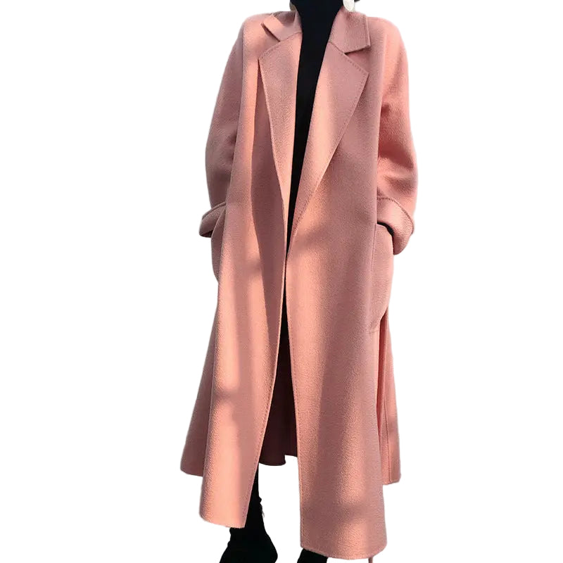 Women's Mid-length Autumn And Winter Loose Reversible Cashmere Coat JNi3 shop