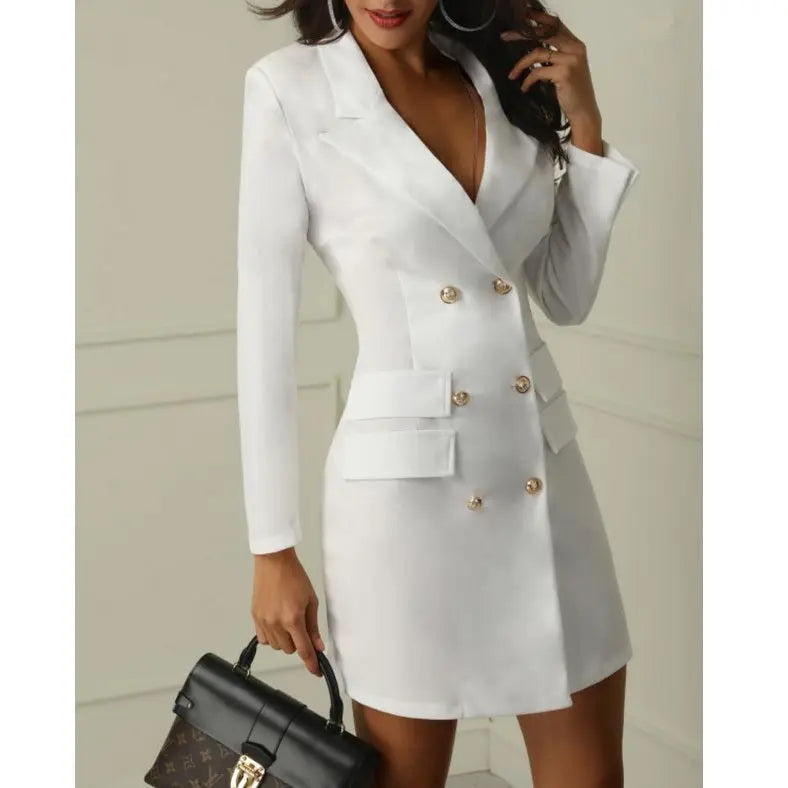 Double breasted coat dress women Cjdropshipping