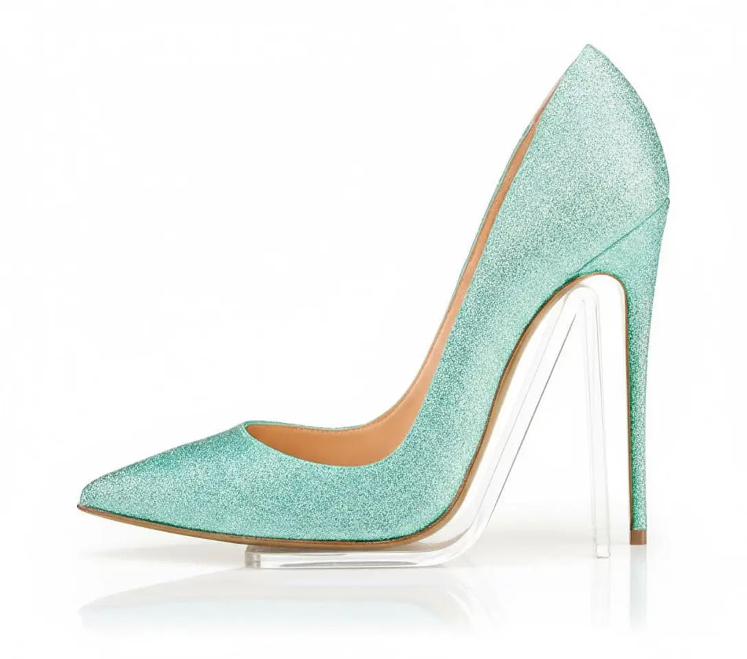 Glitter pointed high heels Cjdropshipping
