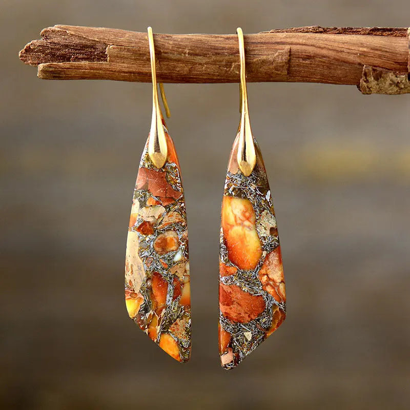 Bohemian Emperor Stone Geometric Pendant Earrings Cjdropshipping