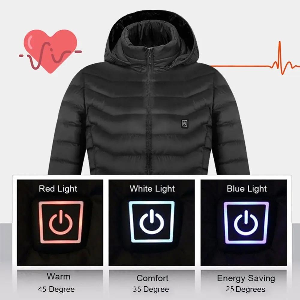 New Heated Jacket Coat USB Electric Jacket Cotton Coat Heater Thermal Clothing Heating Vest Men's Clothes Winter Cjdropshipping
