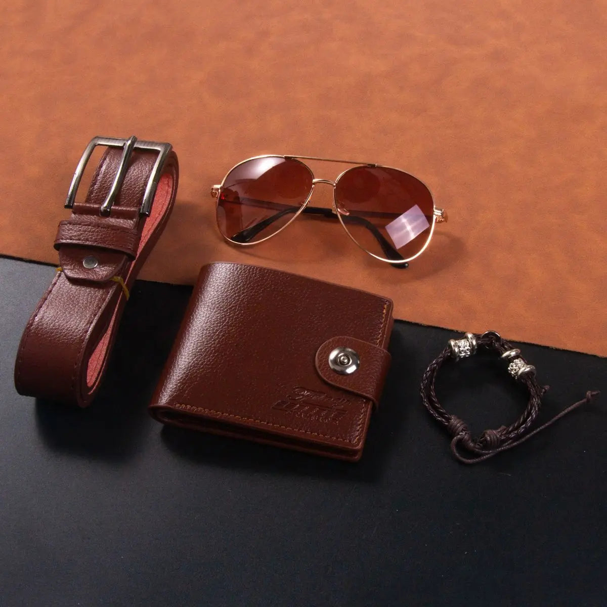 Men's Gift Set Wallet Belt Bracelet Sunglasses Cjdropshipping