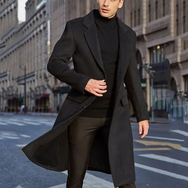 Men's long trench coat woolen coat JNi3 shop