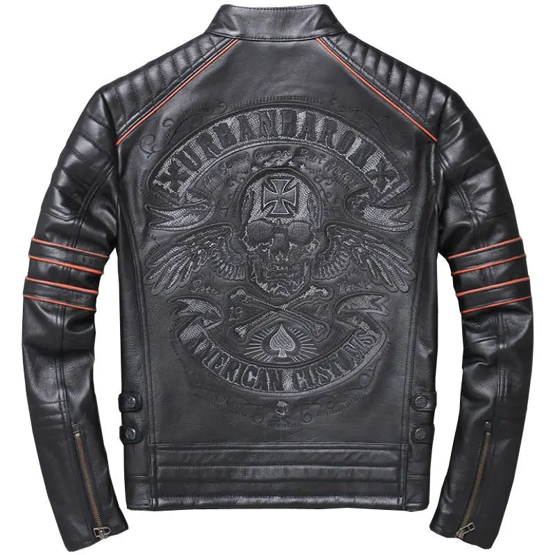 Harley Genuine Leather Clothes Men's Motorcycle Riding Motorcycle Clothing Slim Fit Cjdropshipping