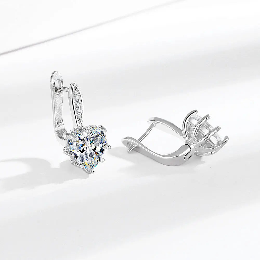 All-matching Fashion Multicolor Heart-shaped Zircon Earrings JNi3 shop