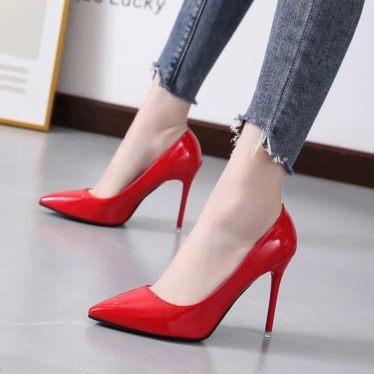 Pointed Stiletto Low-cut Heel Shoes Plus Size Women Cjdropshipping