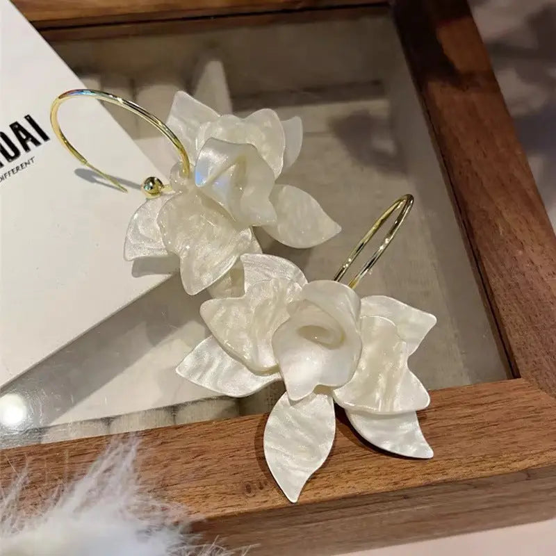 Vintage Acrylic Flower Exaggerated Earrings Cjdropshipping