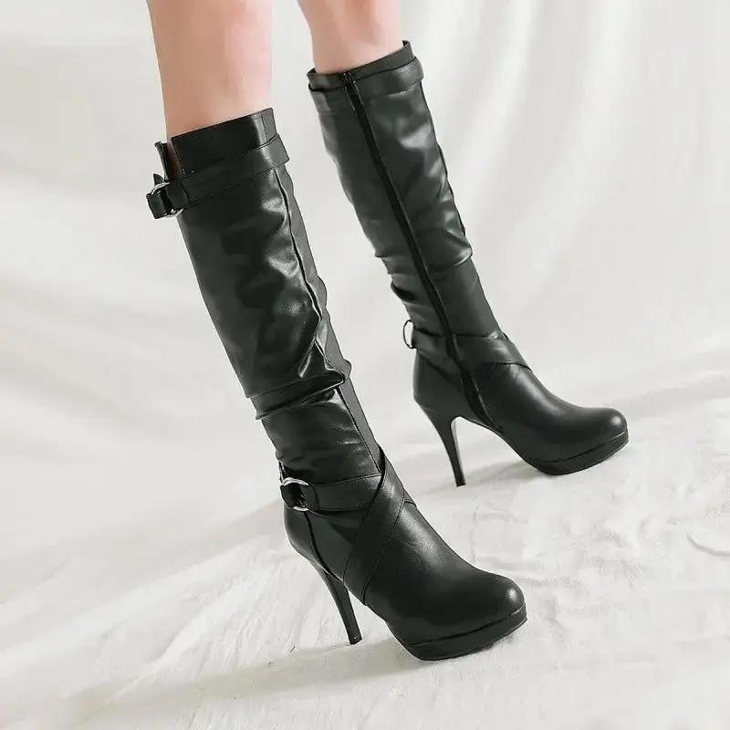 Fashionable And Simple High-Heeled Platform Stiletto Boots Cjdropshipping