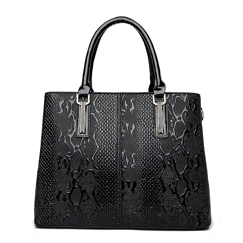 Ladies Handbag In Patent Leather Snake Print Cjdropshipping