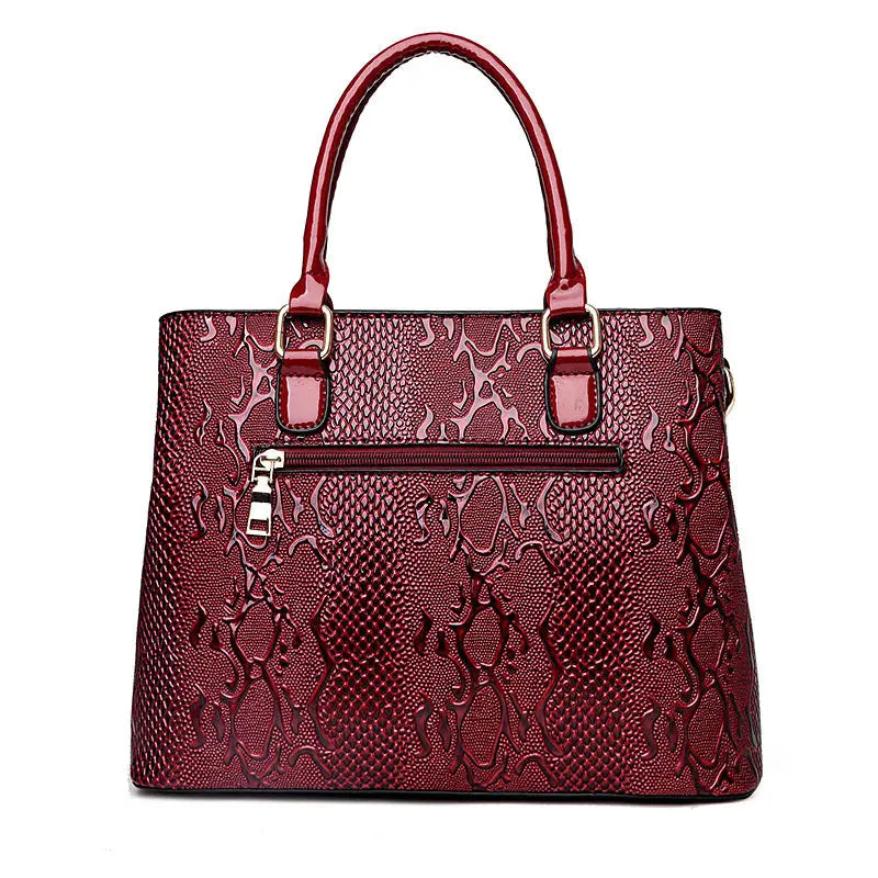 Ladies Handbag In Patent Leather Snake Print Cjdropshipping