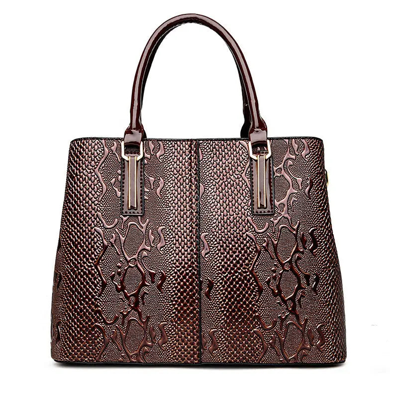 Ladies Handbag In Patent Leather Snake Print Cjdropshipping