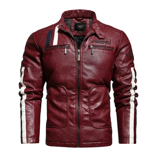 Men'S Leather Clothing Tide Motorcycle Leather Jacket Washed Plus Cotton Leather Jacket Cjdropshipping