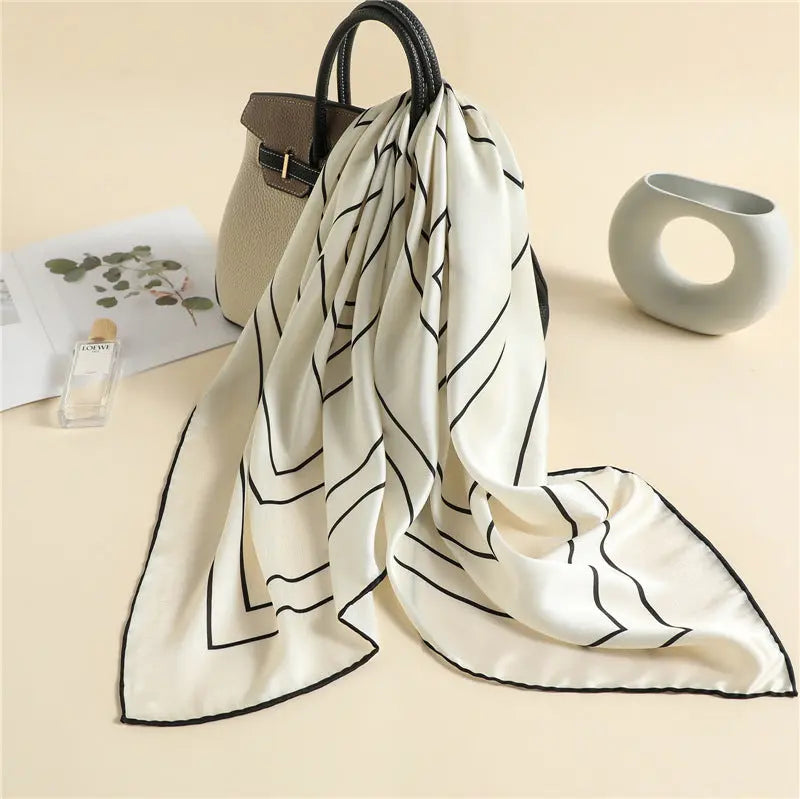 Women'S Square Scarf With Solid Color Scarf Women's square scarf with solid color scarf JNi3 shop