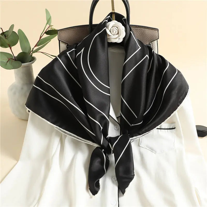 Women'S Square Scarf With Solid Color Scarf Women's square scarf with solid color scarf JNi3 shop