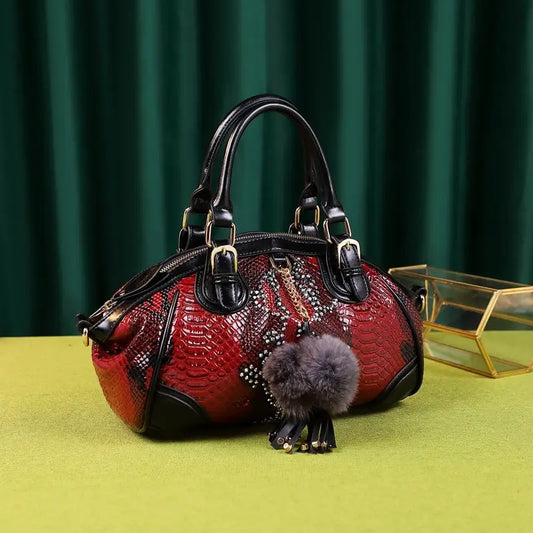 Snake Pattern Female Bag One-Shoulder Messenger Handbag Cjdropshipping