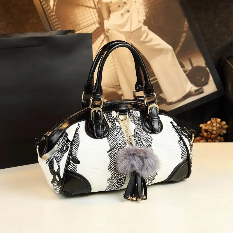 Snake Pattern Female Bag One-Shoulder Messenger Handbag Cjdropshipping