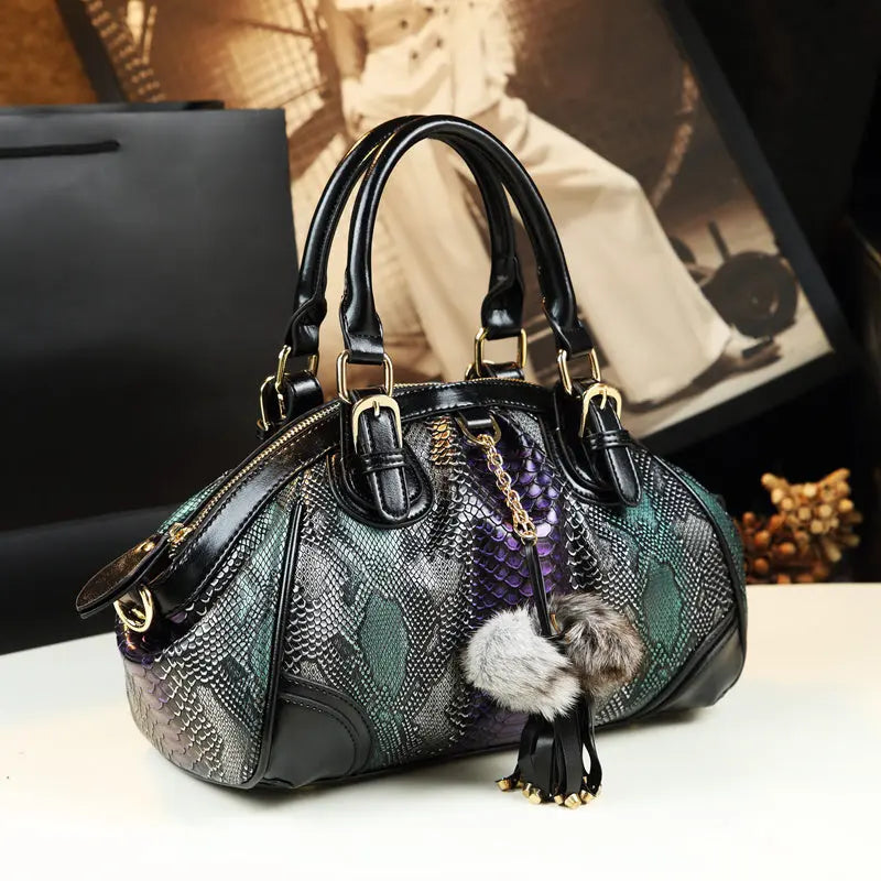 Snake Pattern Female Bag One-Shoulder Messenger Handbag Cjdropshipping