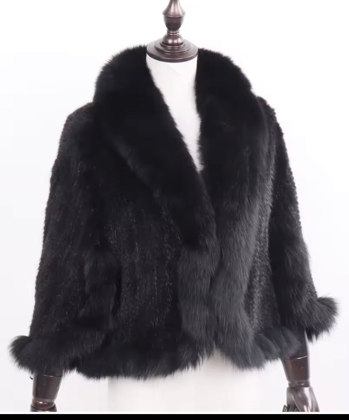 Vintage Black Mink Fur 3-Piece Set | Coat, Hat & Purse