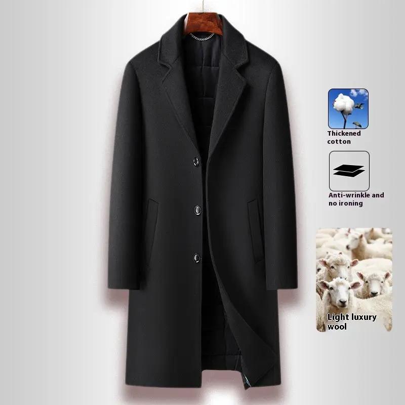 Men's Woolen Coat Business Casual Long Cjdropshipping