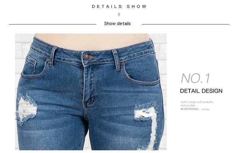 Women's Plus Size Worn Fashion Jeans Women JNi3 shop