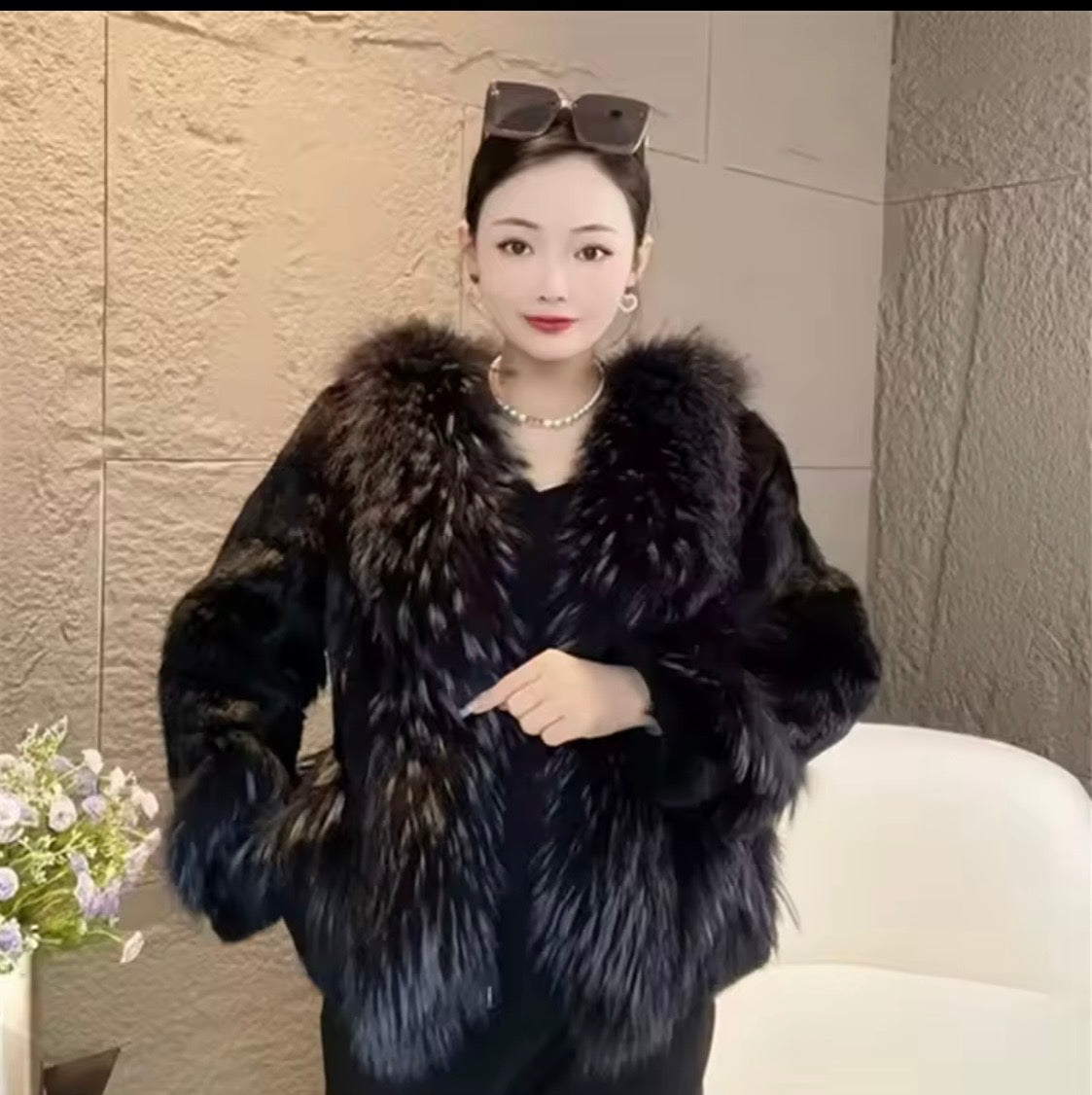 Luxury Real Rex Rabbit Fur Coat