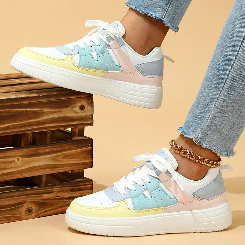 Trendy Fashion Platform Sneakers Soft Bottom Comfortable Lace-up Outdoor Casual Flat Shoes Dropshipman