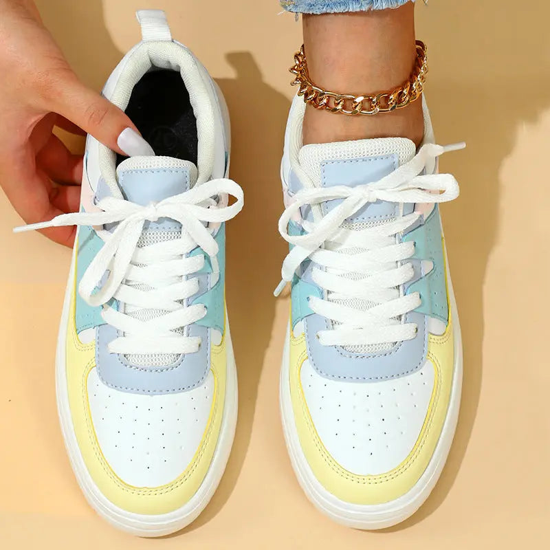 Trendy Fashion Platform Sneakers Soft Bottom Comfortable Lace-up Outdoor Casual Flat Shoes Dropshipman