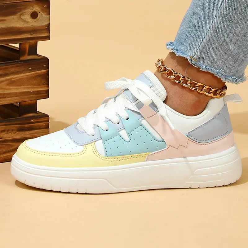 Trendy Fashion Platform Sneakers Soft Bottom Comfortable Lace-up Outdoor Casual Flat Shoes Dropshipman