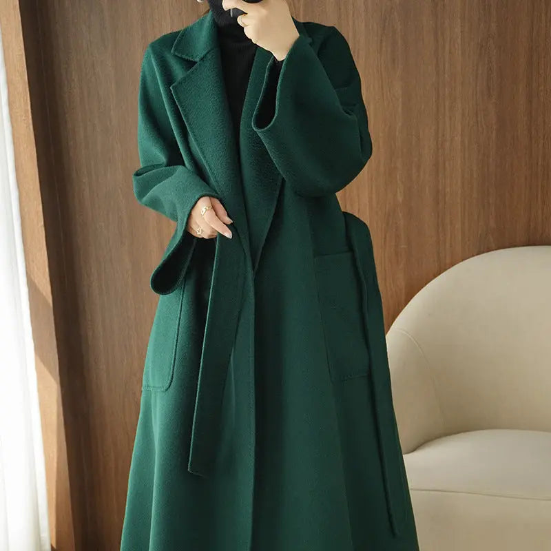 Women's Mid-length Autumn And Winter Loose Reversible Cashmere Coat JNi3 shop