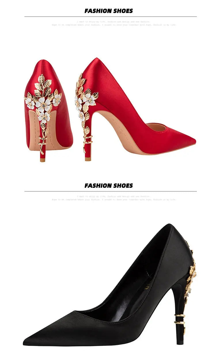 Pointed Toe Satin Pumps Affordable Luxury And Sexy Women's Fashion Shoes