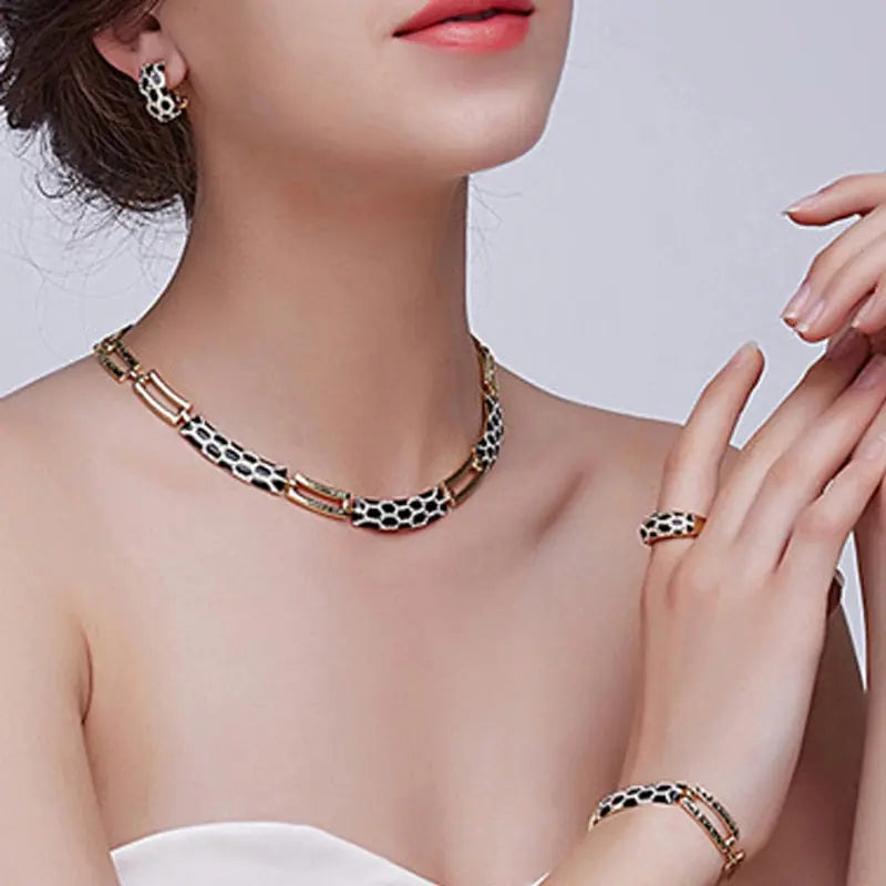 New Korean style diamond earring necklace set - JNi3 shop