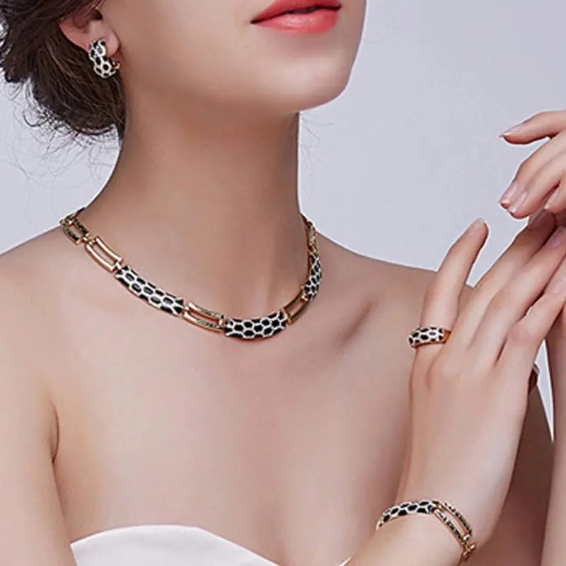 New diamond earring necklace set Cjdropshipping