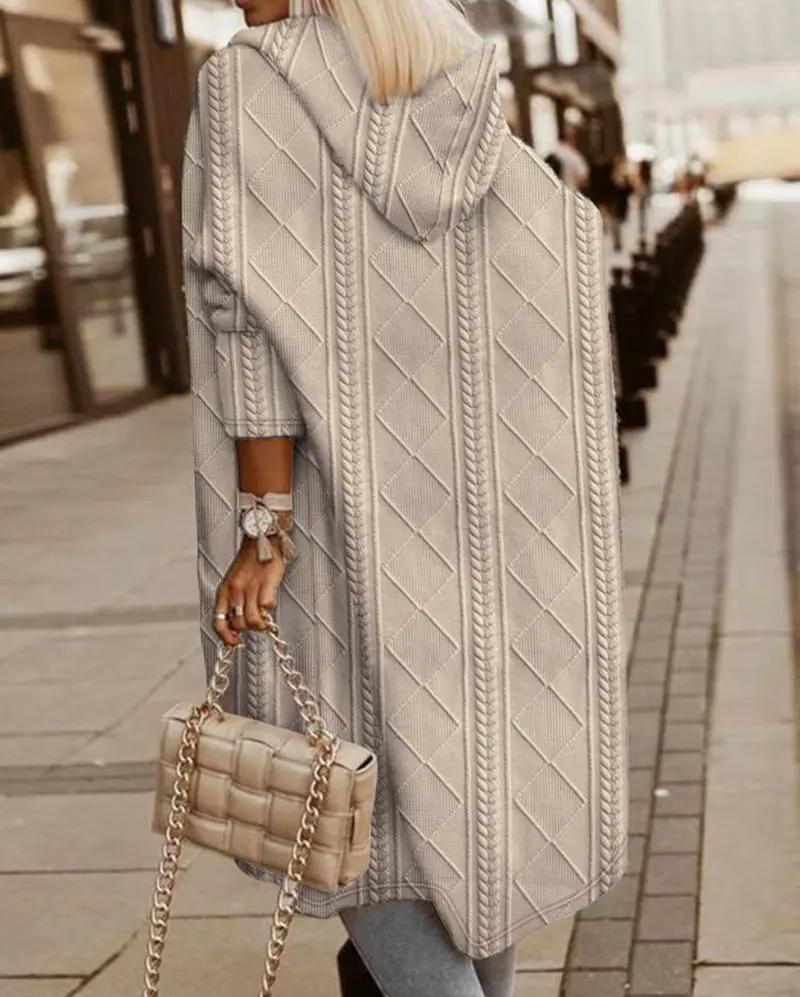 Fashion Solid Color Knitted Coat null